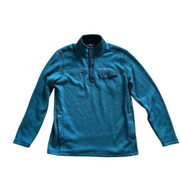 Eddie Bauer Radiator 2.0 Teal Pullover Fleece Sweater Men's Large - Picture 1 of 7